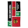 [Personalization Only] OFFICIAL NHL Colorblock Personalized Beach Towel - Chicago Blackhawks