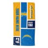 [Personalization Only] OFFICIAL NFL Colorblock Personalized Beach Towel - LA Chargers