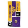 [Personalization Only] OFFICIAL NFL Colorblock Personalized Beach Towel - Vikings