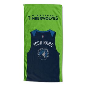 [Personalization Only] OFFICIAL NBA Jersey Personalized Beach Towel - Minnesota Timberwolves