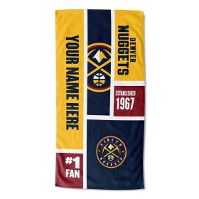 [Personalization Only] OFFICIAL NBA Colorblock Personalized Beach Towel - Denver Nuggets