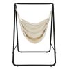 Hanging Padded Hammock Chair with Stand and Heavy Duty Steel