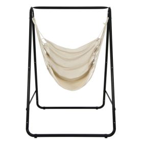 Hanging Padded Hammock Chair with Stand and Heavy Duty Steel