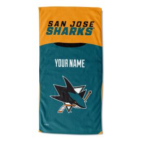 [Personalization Only] Official NHL Sharks - Personalized Jersey Beach Towel