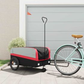 Bike Trailer Black and Red 99.2 lb Iron