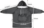 Qeils Oversized Wearable Blanket Hoodie, Comfy Sherpa Sweatshirt Pullover Jacket (Large Pocket, Dark Grey, Adult)