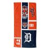 [Personalization Only] OFFICIAL MLB Colorblock Personalized Beach Towel - Tigers