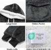 Qeils Oversized Wearable Blanket Hoodie, Comfy Sherpa Sweatshirt Pullover Jacket (Large Pocket, Dark Grey, Adult)