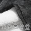 Qeils Oversized Wearable Blanket Hoodie, Comfy Sherpa Sweatshirt Pullover Jacket (Large Pocket, Dark Grey, Adult)