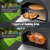 Outdoor Pizza Oven with 600D Oxford Fabric Cover 12 Inch Pizza Stone and Cooking Grill