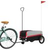 Bike Trailer Black and Red 66.1 lb Iron