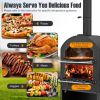 Outdoor Pizza Oven with Protective Cover and Grill Racks and Built-in Thermometer