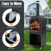 Outdoor Pizza Oven with Protective Cover and Grill Racks and Built-in Thermometer