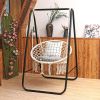 Hanging Macrame Hammock Chair with Handwoven Cotton Backrest