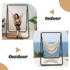 Hanging Padded Hammock Chair with Stand and Heavy Duty Steel