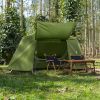 84.6*34.5*49.2in military green camping tent with tent storage bag and adjustable leg brackets with camp bed