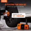 VEVOR Electric Car Jack, 5 Ton/11023 LBS Hydraulic Jack with Electric Impact Wrench, Portable Car Lift with Built-in Inflatable Pump, and LED Light fo