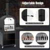 Outdoor Pizza Oven with Protective Cover and Grill Racks and Built-in Thermometer