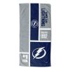 [Personalization Only] OFFICIAL NHL Colorblock Personalized Beach Towel - Tampa Bay Lightning