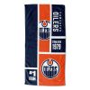 [Personalization Only] OFFICIAL NHL Colorblock Personalized Beach Towel - Edmonton Oilers