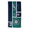 [Personalization Only] OFFICIAL MLB Colorblock Personalized Beach Towel - Mariners