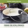 5qt Ceramic Nonstick Covered Saute Pan with Helper Handle Black