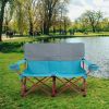 Oversized Camping Chair Folding Loveseat Camping Couch with Cup Holders & Thick Padding