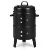 3-in-1 Charcoal BBQ Grill Cambo with Built-in Thermometer