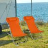 Portable Beach Chair Set of 2 with Headrest