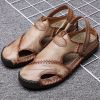 Summer Men's Sandals Genuine Leather Sandals Slides Breathable Rome Male Outdoor Beach Slippers Soft Men Beach Sandals Hot Sale