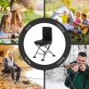 Swivel Folding Chair with Backrest and Padded Cushion