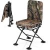 Swivel Folding Chair with Backrest and Padded Cushion