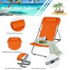 Portable Beach Chair Set of 2 with Headrest