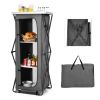 Folding Camping Storage Cabinet with 3 Shelves and Carry Bag