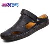 Summer Men's Sandals Genuine Leather Sandals Slides Breathable Rome Male Outdoor Beach Slippers Soft Men Beach Sandals Hot Sale