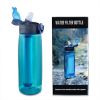 Portable Water Filter Bottle BPA Free Water Purifier with Intergrated Filter Straw for Outdoor Camping Hiking